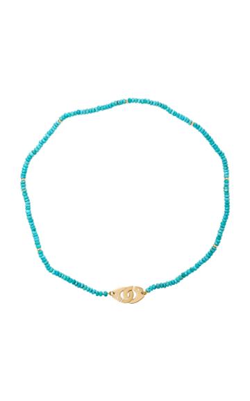 Audrey C. Jewelry 14k Gold Turquoise Beaded Necklace