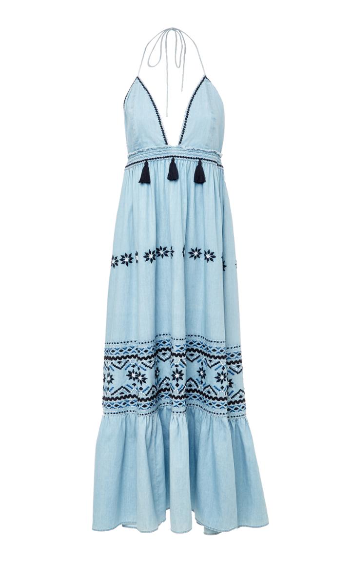 Christophe Sauvat Denim Spaghetti Dress