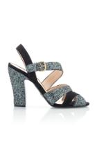 Prada Glittered Suede Sandals