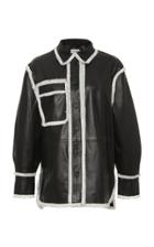 Stand Studio Milka Collared Shirred Leather Shirt