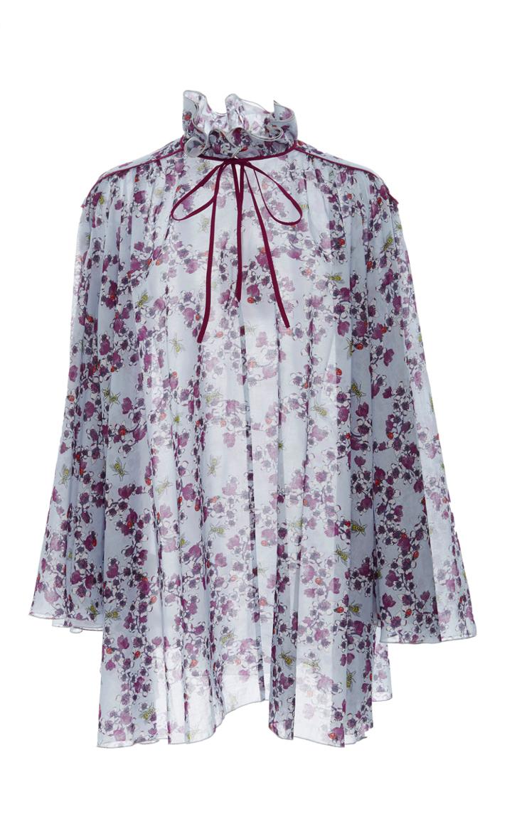 Giamba Tie Neck Floral Dress