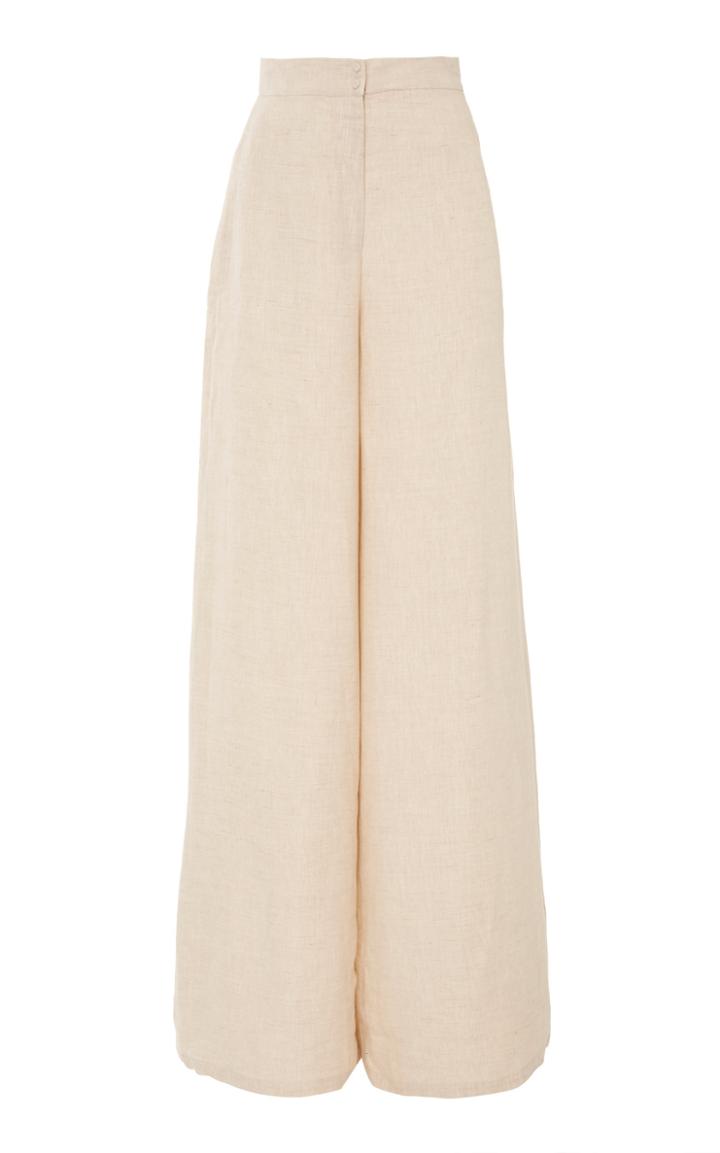 Andres Otalora Bolivar Linen Wide Leg Pants