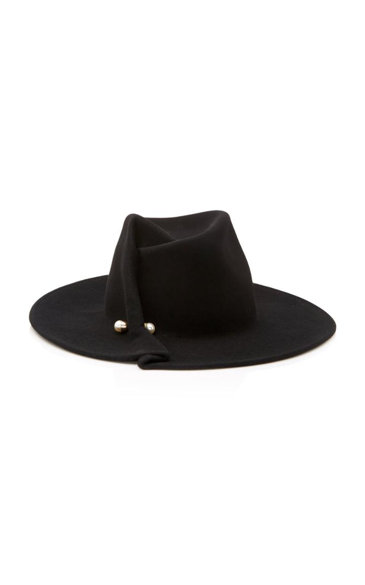 Eugenia Kim Giovanna Pearl-embellished Wool-felt Hat