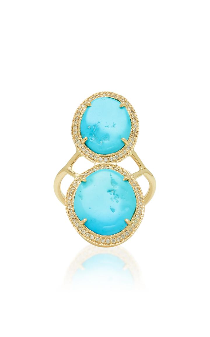Jacquie Aiche One-of-a-kind Turquoise Slice Trinity Ring