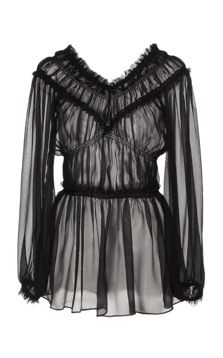 Tre By Natalie Ratabesi Sheer Wide Sleeve Top