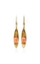 Annette Ferdinandsen 18k Gold Pink Coral Tulip Earrings
