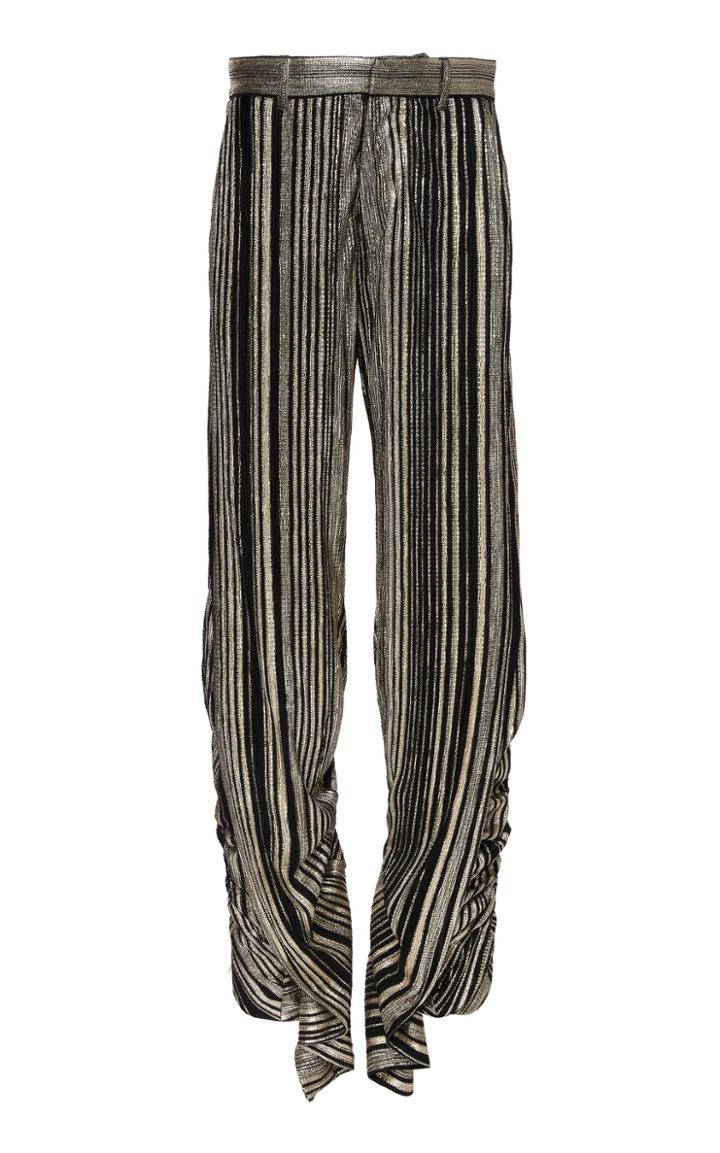 Moda Operandi Y/project Ruffled Metallic High-rise Straight-leg Pants Size: 36