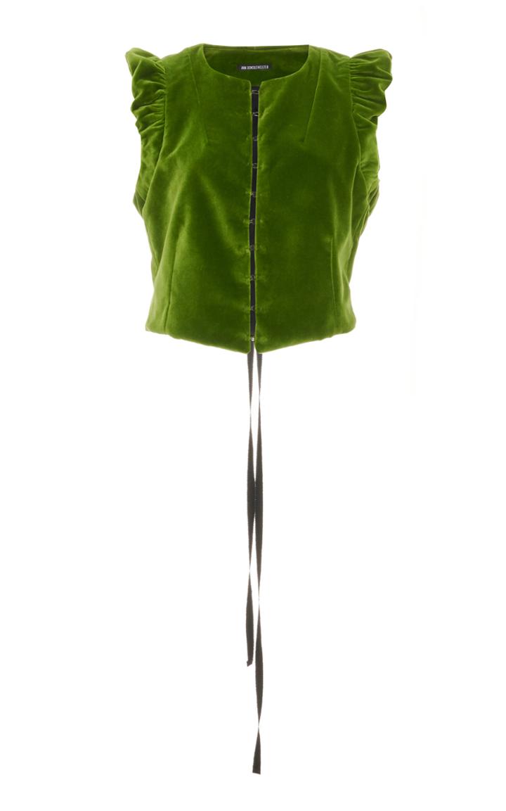 Moda Operandi Ann Demeulemeester Cropped Velvet Waistcoat