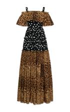 Dolce & Gabbana Off-the-shoulder Leopard And Polka-dot Dress