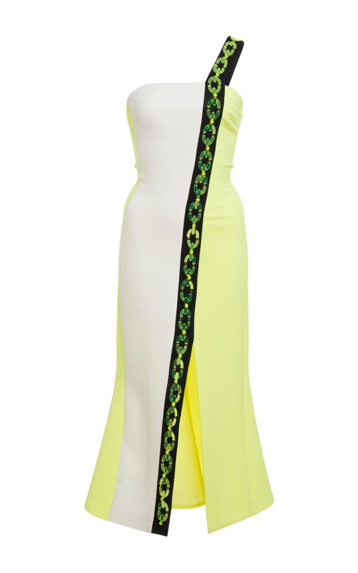 David Koma Plexi Chain Contrast Midi Dress
