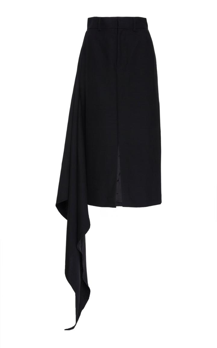 Ami Ruffled-trim Wool Skirt