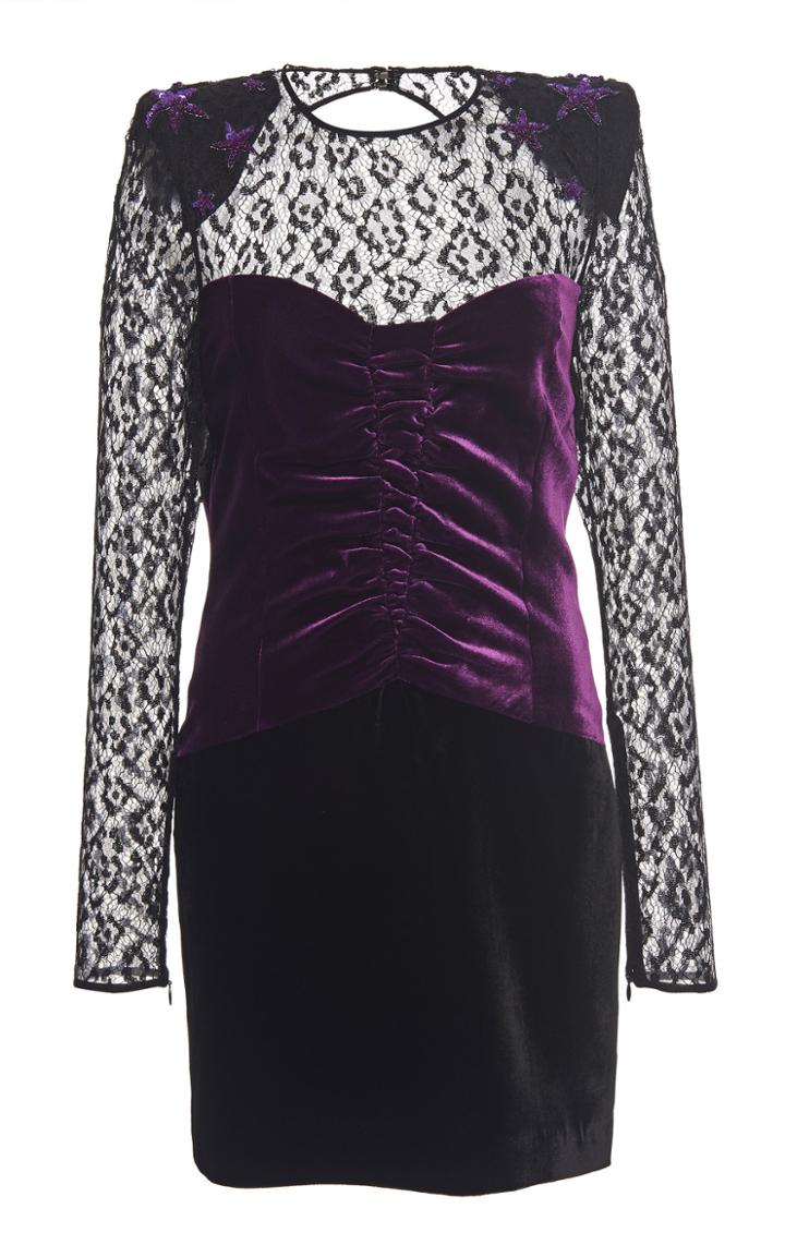 Dundas Lace And Velvet Mini Dress