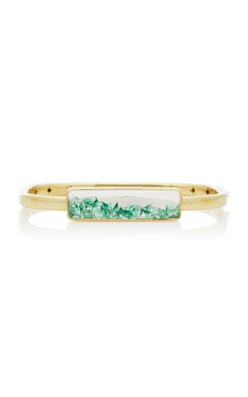 Moritz Glik 18k Gold Emerald Cuff Bracelet