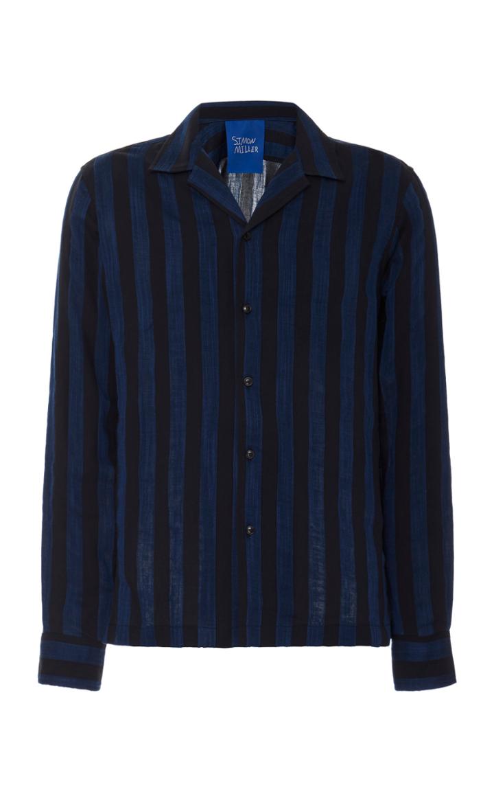 Simon Miller Beni Striped Cotton-blend Button-up Shirt