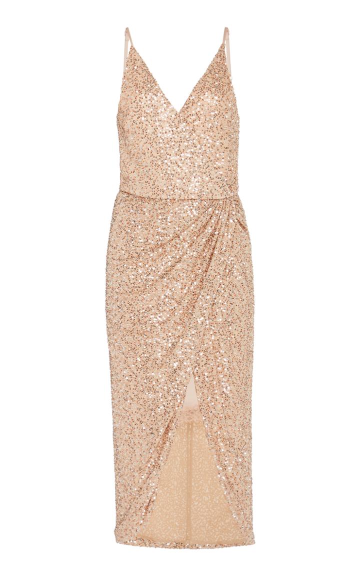 Jonathan Simkhai Wrap-effect Sequined Chiffon Midi Dress