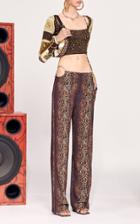 Moda Operandi Versace Cutout-detailed Python Cady Straight-leg Pants