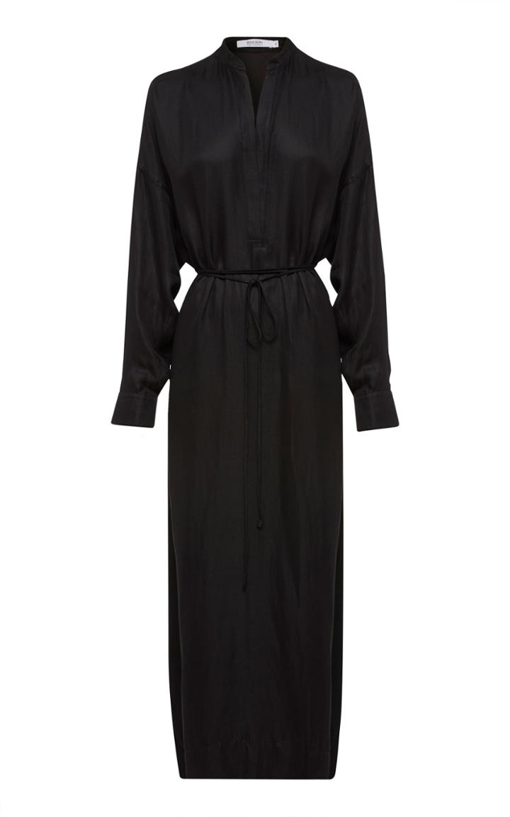 Bondi Born Tie-front Cupro And Linen-blend Midi Dress