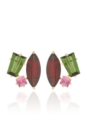 Misui One-of-a-kind Klar Tourmaline And Garnet Stud Earrings