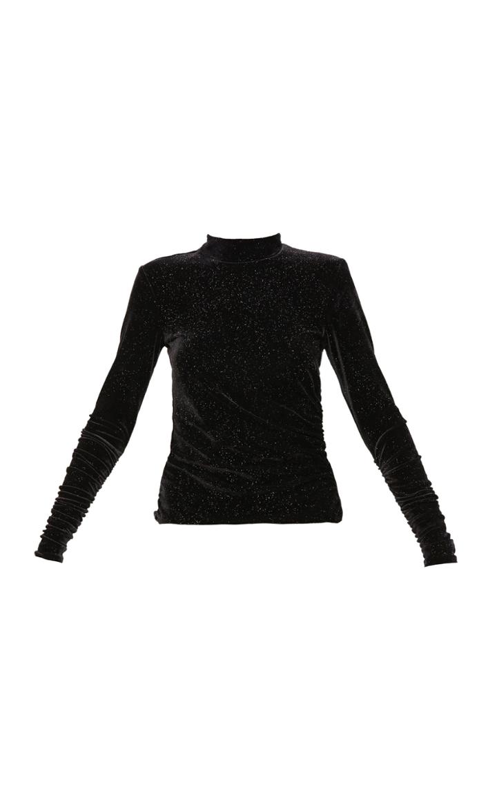 Mach & Mach Black Galactic Raised Collar Sweatshirt
