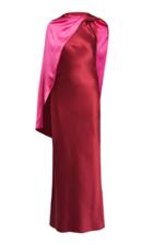 Sies Marjan Sakina Silk Charmeuse Cape-detail Gown