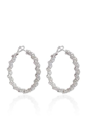 Sabbadini White Gold Diamond Hoop Earrings