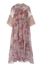 Biyan Ahita Floral Silk And Cotton Midi Dress
