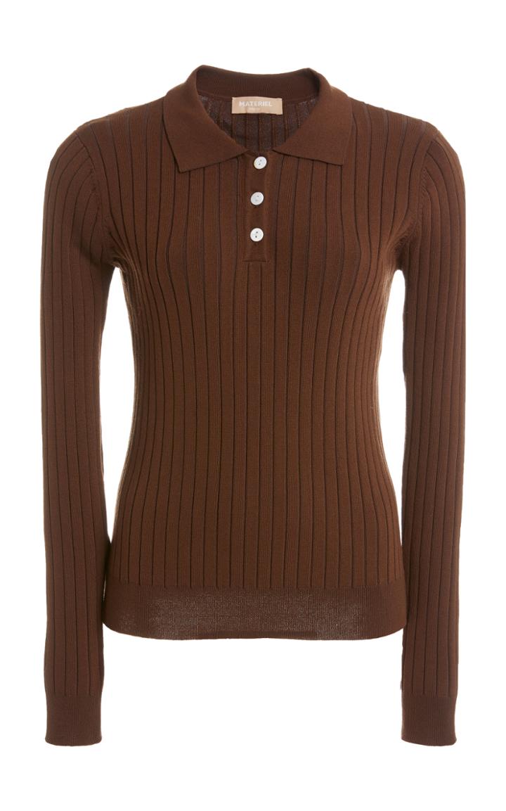 Moda Operandi Matriel Ribbed-knit Polo Shirt