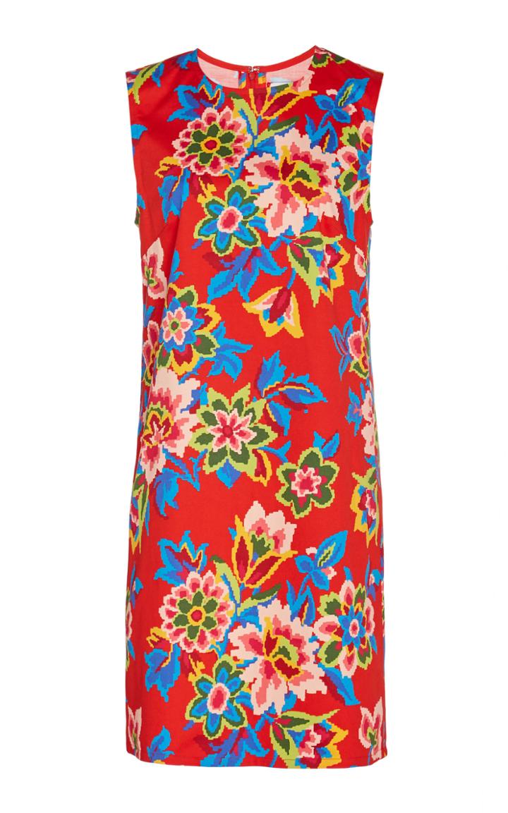 Carolina Herrera Floral-print Shift Cotton Dress