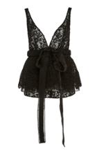 Brock Collection Bow-detailed Peplum Cotton-blend Lace Top