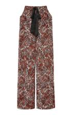 Warm Medallion Printed Voile Wide-leg Pants