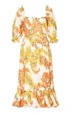 Moda Operandi Andres Otalora Calamari Printed Linen Midi Dress Size: 4