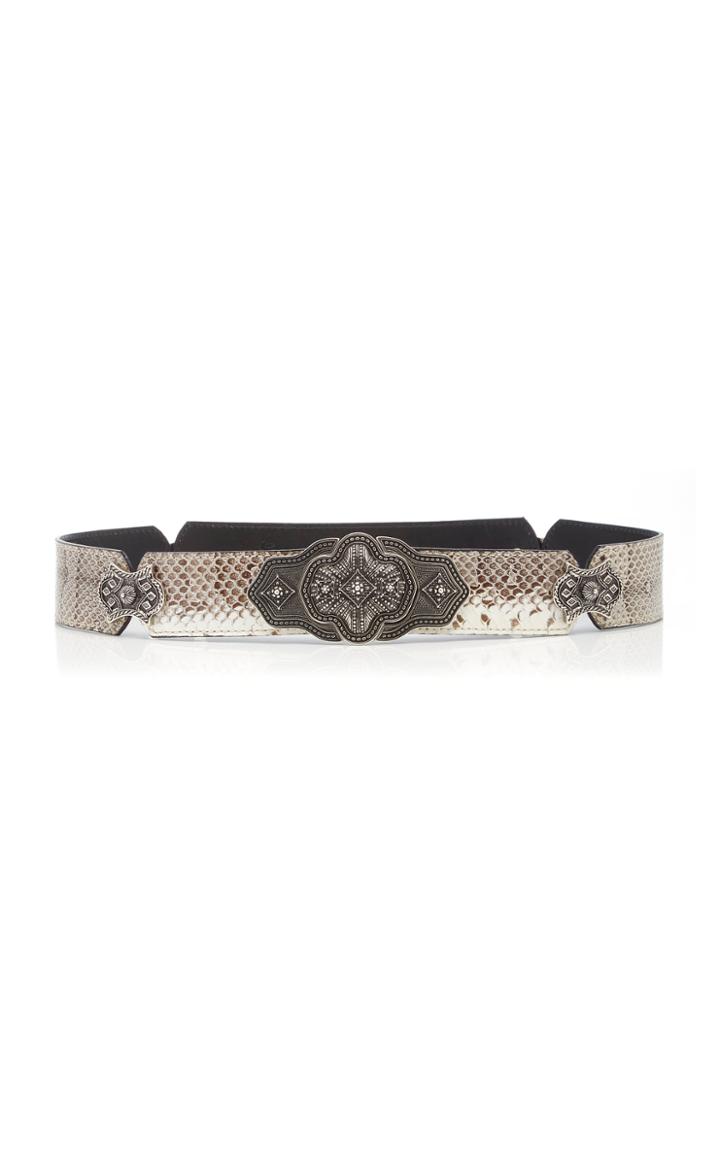Etro Snake-effect Leather Belt