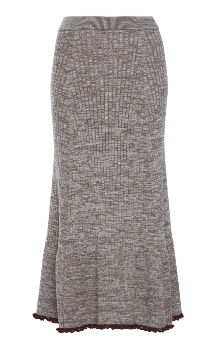 Jil Sander Accent Hem Wool-blend Skirt