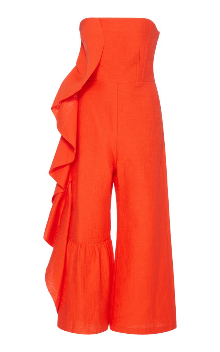 Rachel Comey Foam Jacquard Revel Ruffle Jumpsuit
