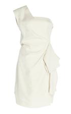 Victoria Victoria Beckham One-shoulder Pleated Crepe Mini Dress