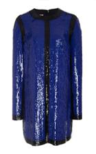 Michael Kors Collection Embroidered Long Sleeve Shift Dress