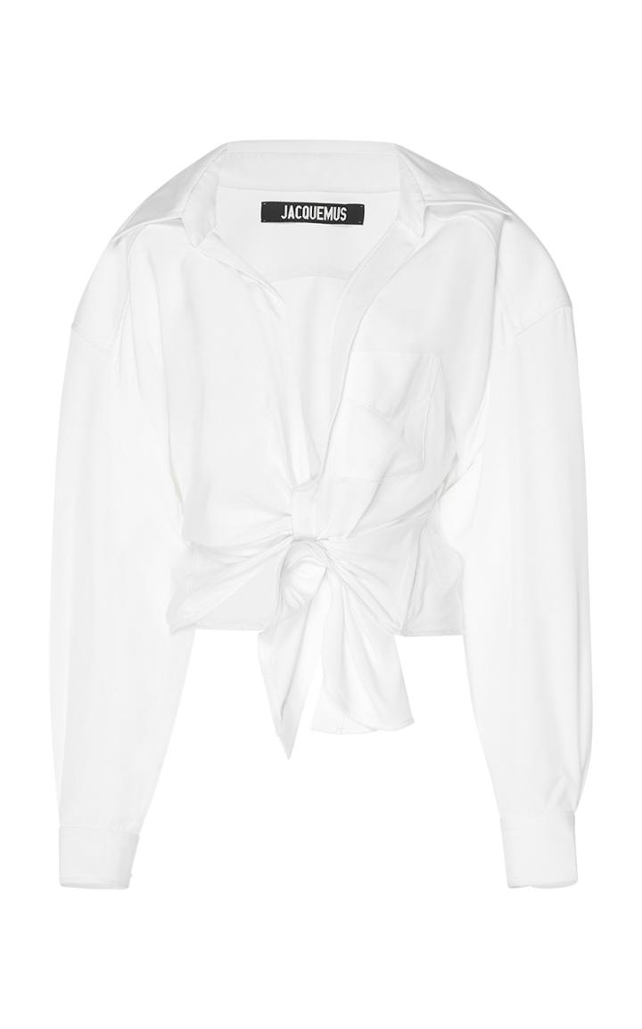 Jacquemus Bahia Knot-front Cotton-blend Top