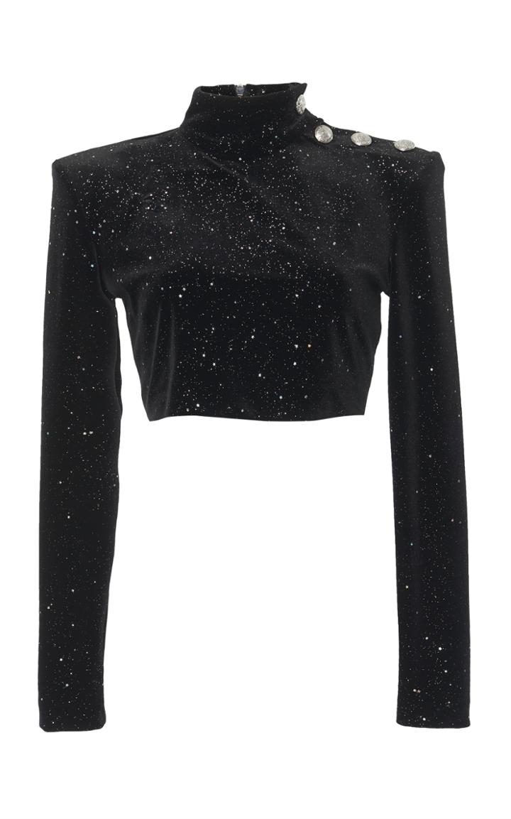 Balmain Star Speckled Crop Top