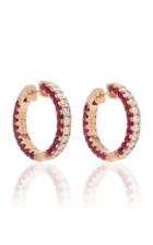Shay 3 Sided Ruby And Diamond Hoops