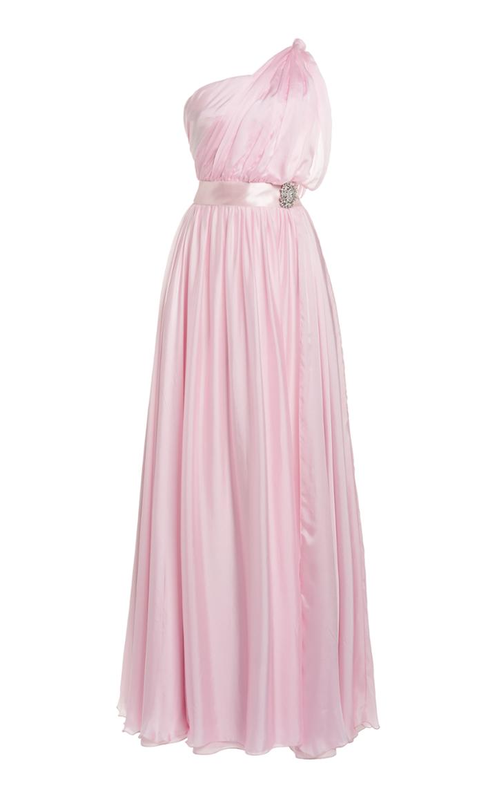 Moda Operandi Alexandre Vauthier Chiffon Satin One-shoulder Gown