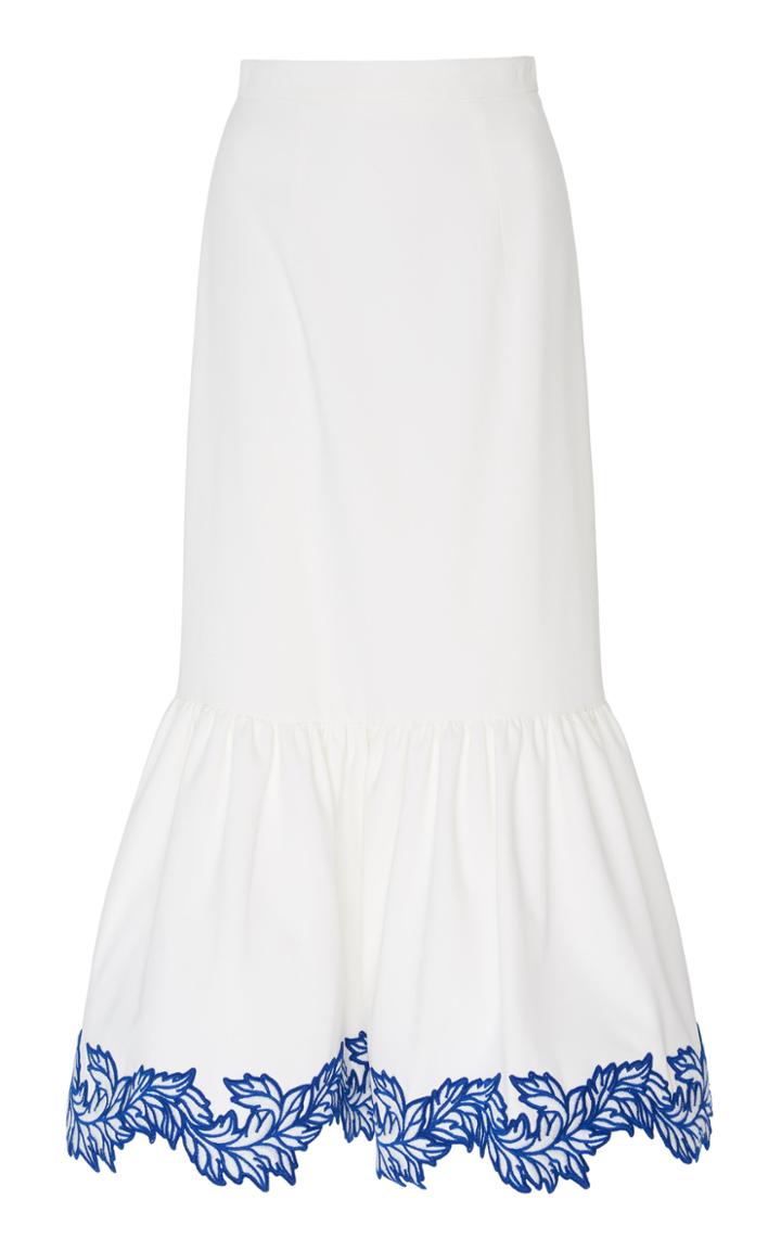 Moda Operandi Andrew Gn Embroidered Crepe Skirt Size: 38