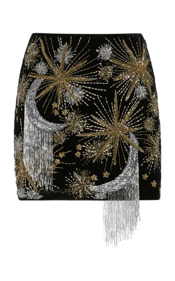 Retrofte Ginger Embellished Velvet Mini Skirt