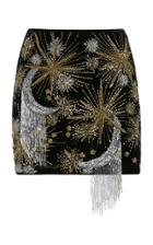 Retrofte Ginger Embellished Velvet Mini Skirt
