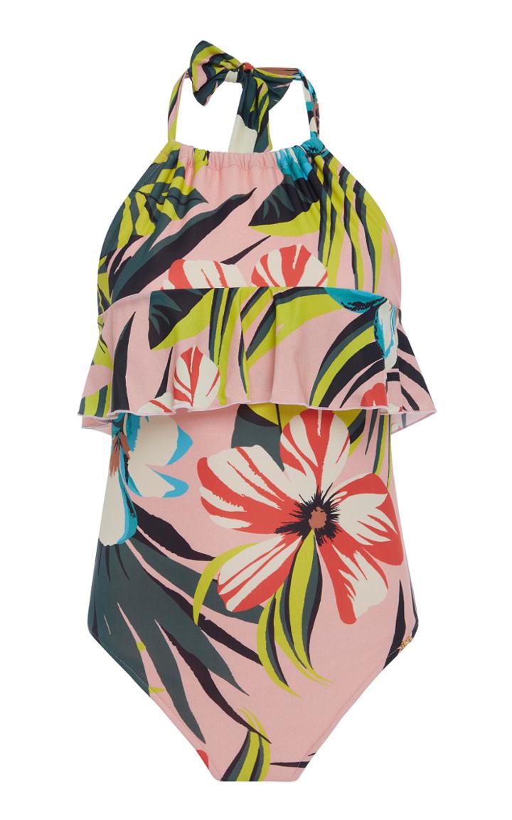 Salinas Laura Halter Ruffle One Piece Swimsuit