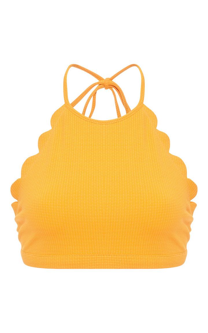 Marysia Papaya Mott Scalloped Bikini Top