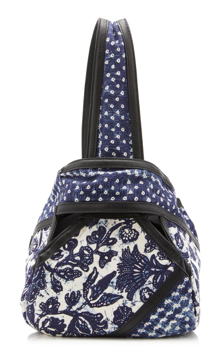 Ulla Johnson Elio Mini Abaca-paneled Patchwork Cotton Bag