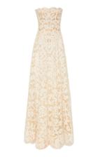 Moda Operandi Oscar De La Renta Embroidered Tulle Gown Size: 6