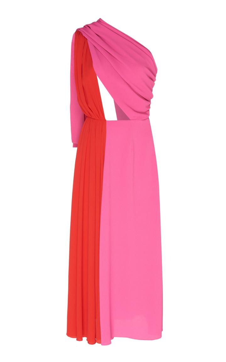 Emilia Wickstead Donna One Shoulder Midi Dress