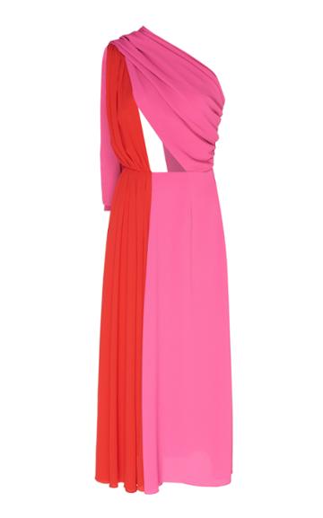 Emilia Wickstead Donna One Shoulder Midi Dress