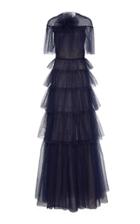 J. Mendel Cape-effect Embroidered Tulle Gown